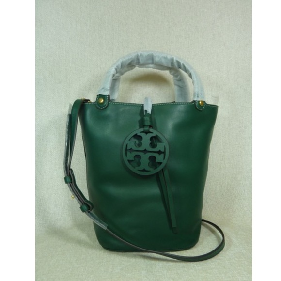 tory burch leather bucket bag